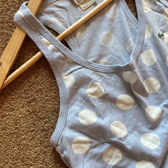 Blue Lacoste Tank Top with Polka Dots - Picture 6 of 8